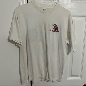Vintage White Kansas Jayhawks (Signal Sport Tag) T-Shirt (Condition: Fine/Fair)